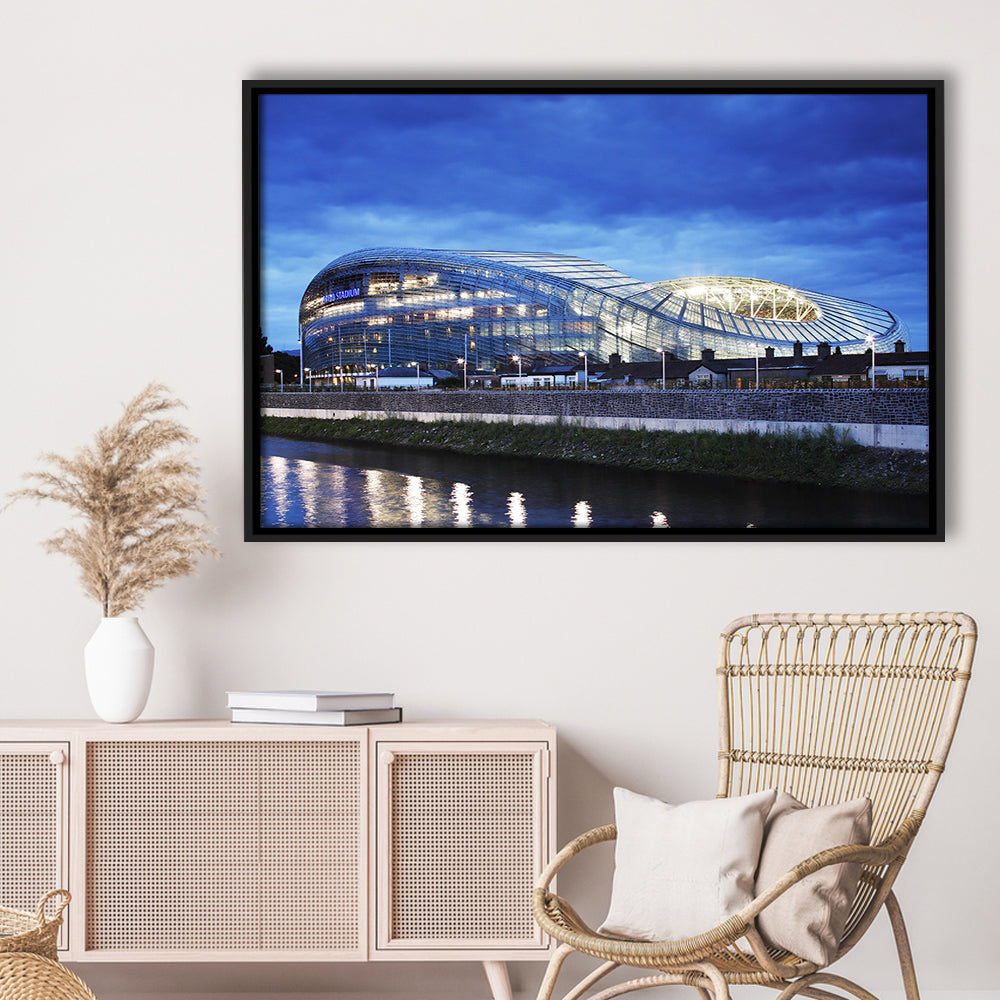 Aviva Stadium Dublin Ireland, Stadium Canvas, Sport Art, Framed Canvas Print Wall Art, Floating Frame