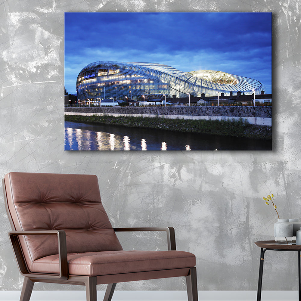 Aviva Stadium Dublin Ireland, Stadium Canvas, Sport Art, Gift for him, Man Cave Decor, Art Print, Canvas Print Wall Art
