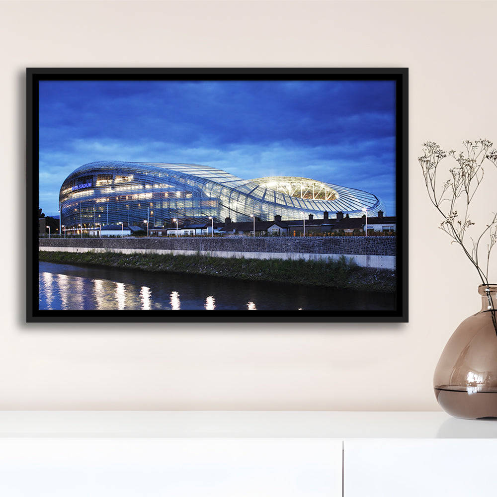 Aviva Stadium Dublin Ireland, Stadium Canvas, Sport Art, Framed Canvas Print Wall Art, Floating Frame