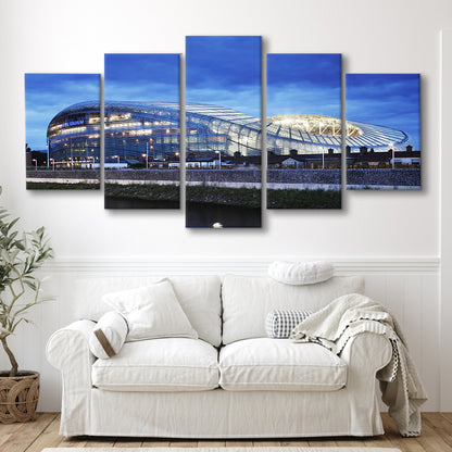 Aviva Stadium Dublin Ireland, Stadium Canvas, Sport Art, Gift for him, 5 Panel, Large Canvas, Canvas Print Wall Art
