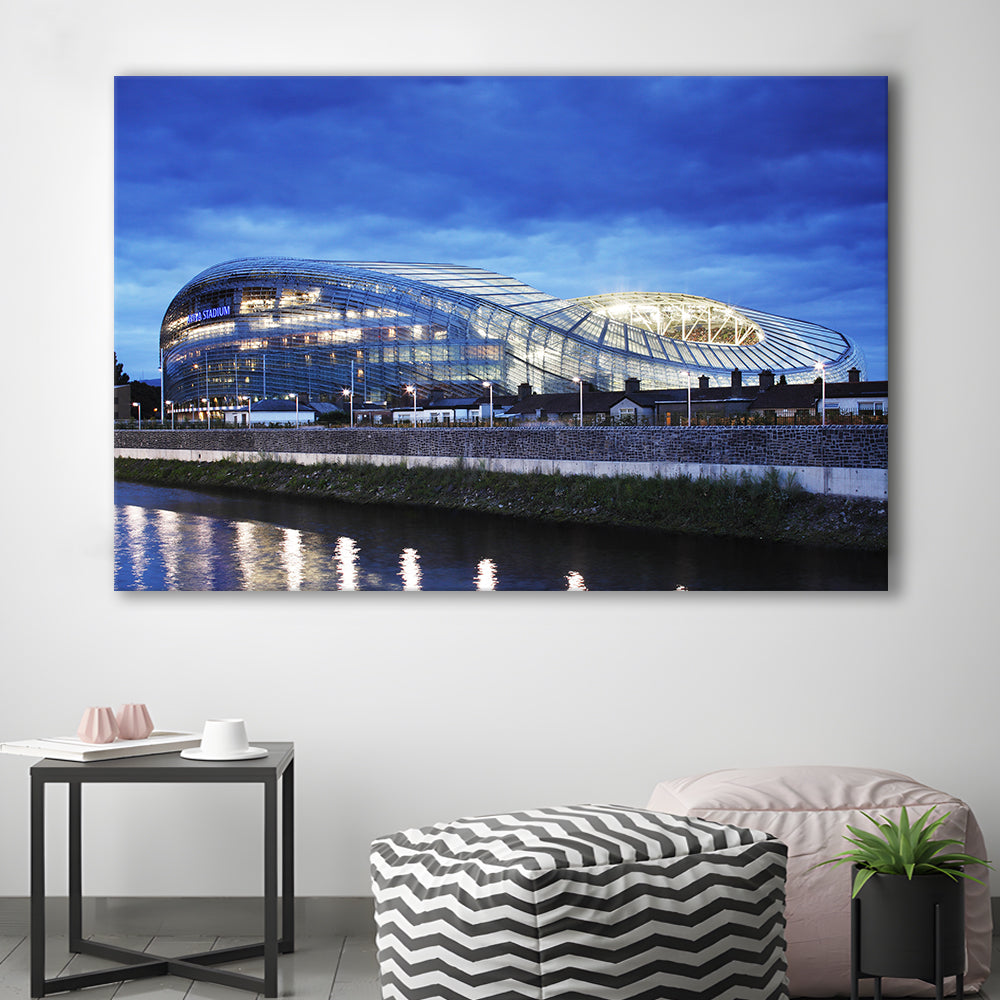 Aviva Stadium Dublin Ireland, Stadium Canvas, Sport Art, Gift for him, Man Cave Decor, Art Print, Canvas Print Wall Art