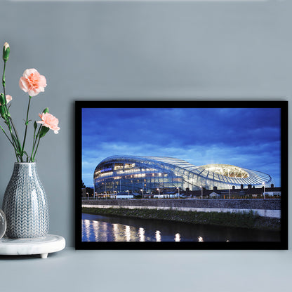 Aviva Stadium Dublin Ireland, Stadium Canvas, Sport Art, Gift for him, Framed Art Print Wall Decor, Picture Framed