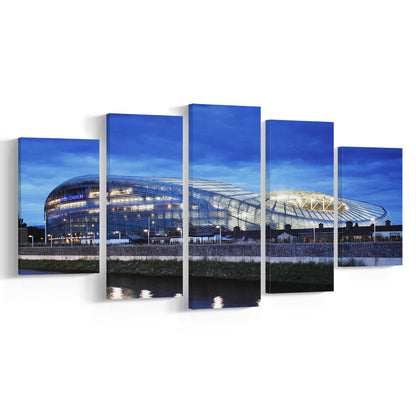 Aviva Stadium Dublin Ireland, Stadium Canvas, Sport Art, Gift for him, 5 Panel, Large Canvas, Canvas Print Wall Art