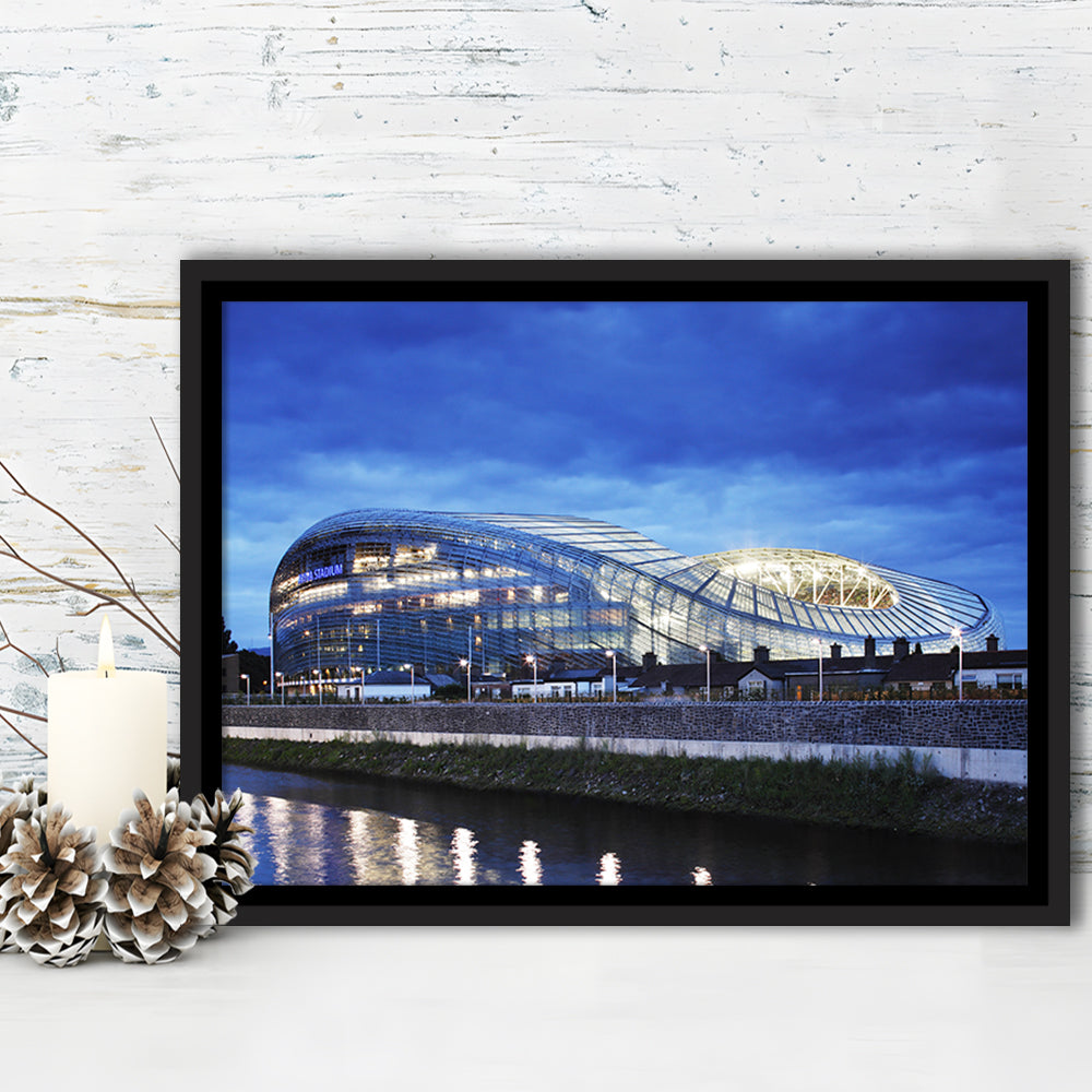 Aviva Stadium Dublin Ireland, Stadium Canvas, Sport Art, Framed Canvas Print Wall Art, Floating Frame