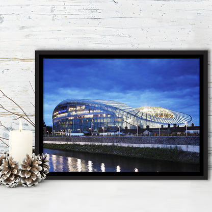 Aviva Stadium Dublin Ireland, Stadium Canvas, Sport Art, Framed Canvas Print Wall Art, Floating Frame