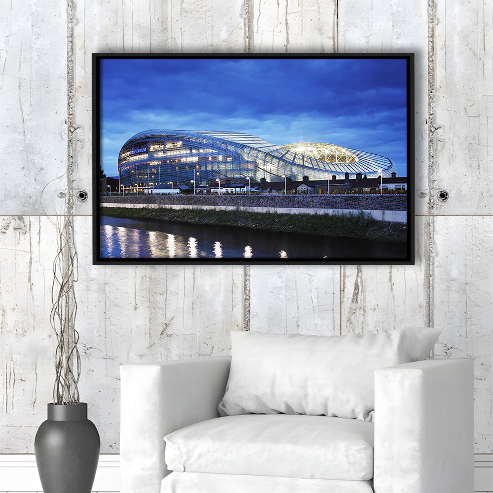 Aviva Stadium Dublin Ireland, Stadium Canvas, Sport Art, Framed Canvas Print Wall Art, Floating Frame