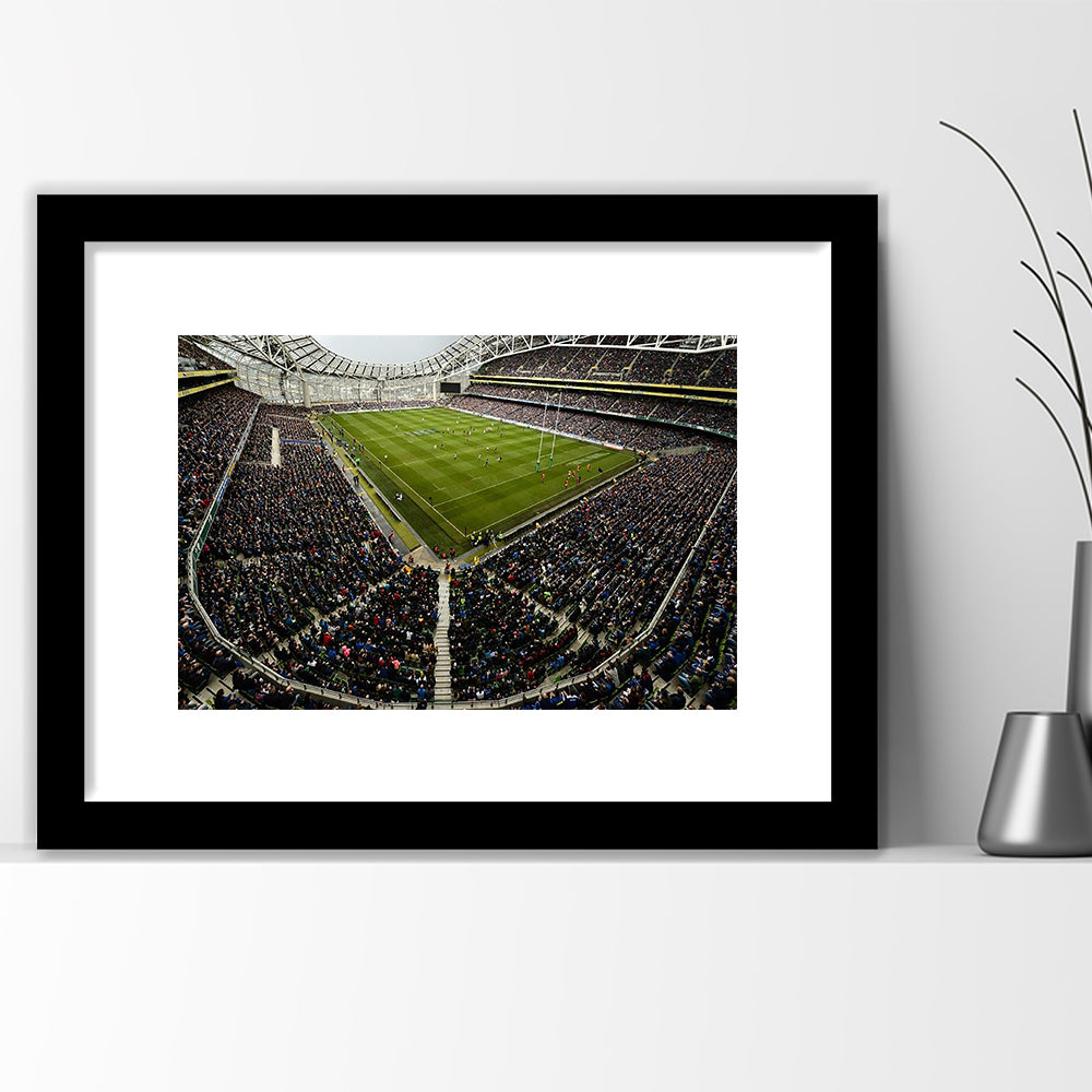 Aviva Stadium, Stadium Canvas, Sport Art, Fan Gifts, White Border Framed Art Print Wall Decor