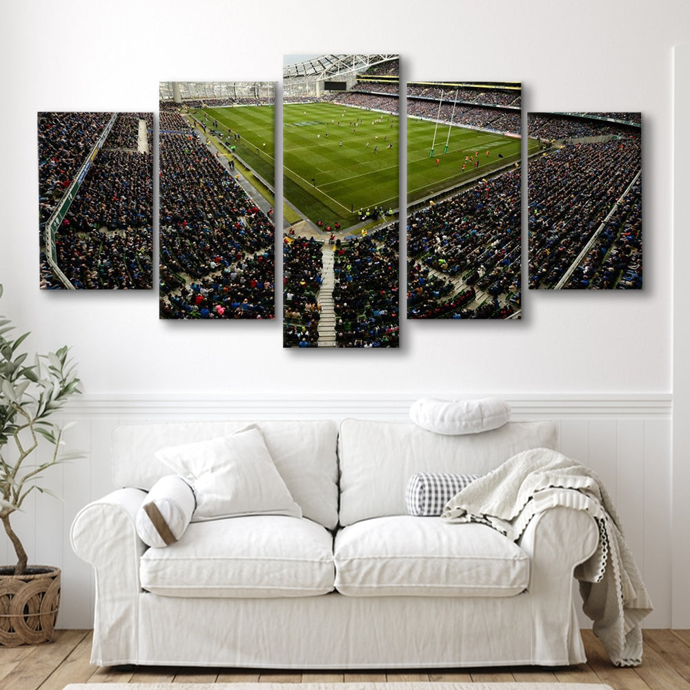 Aviva Stadium, Stadium Canvas, Sport Art, Fan Gifts, 5 Panel, Large Canvas, Canvas Print Wall Art