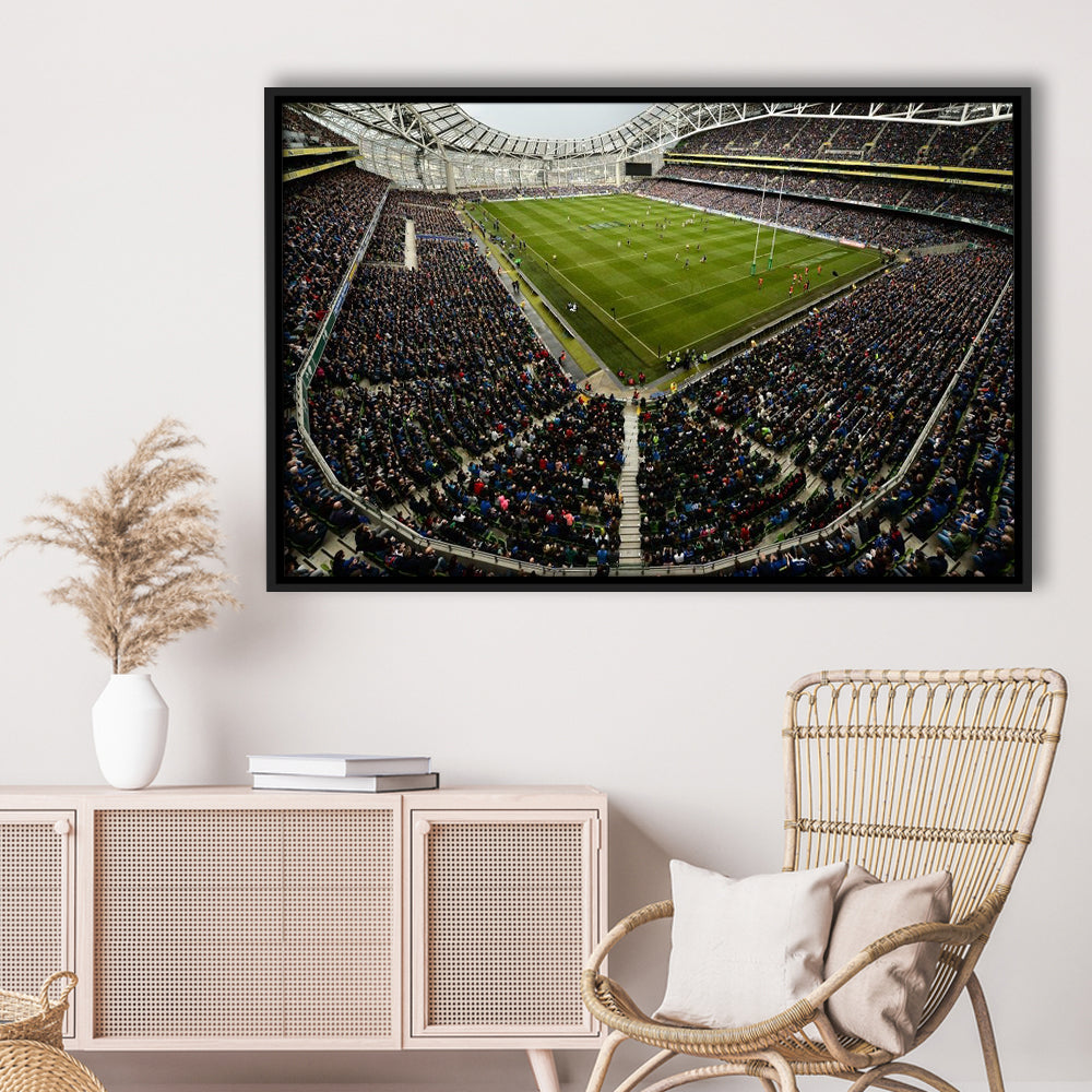 Aviva Stadium, Stadium Canvas, Sport Art, Fan Gifts, Framed Canvas Print Wall Art, Floating Frame