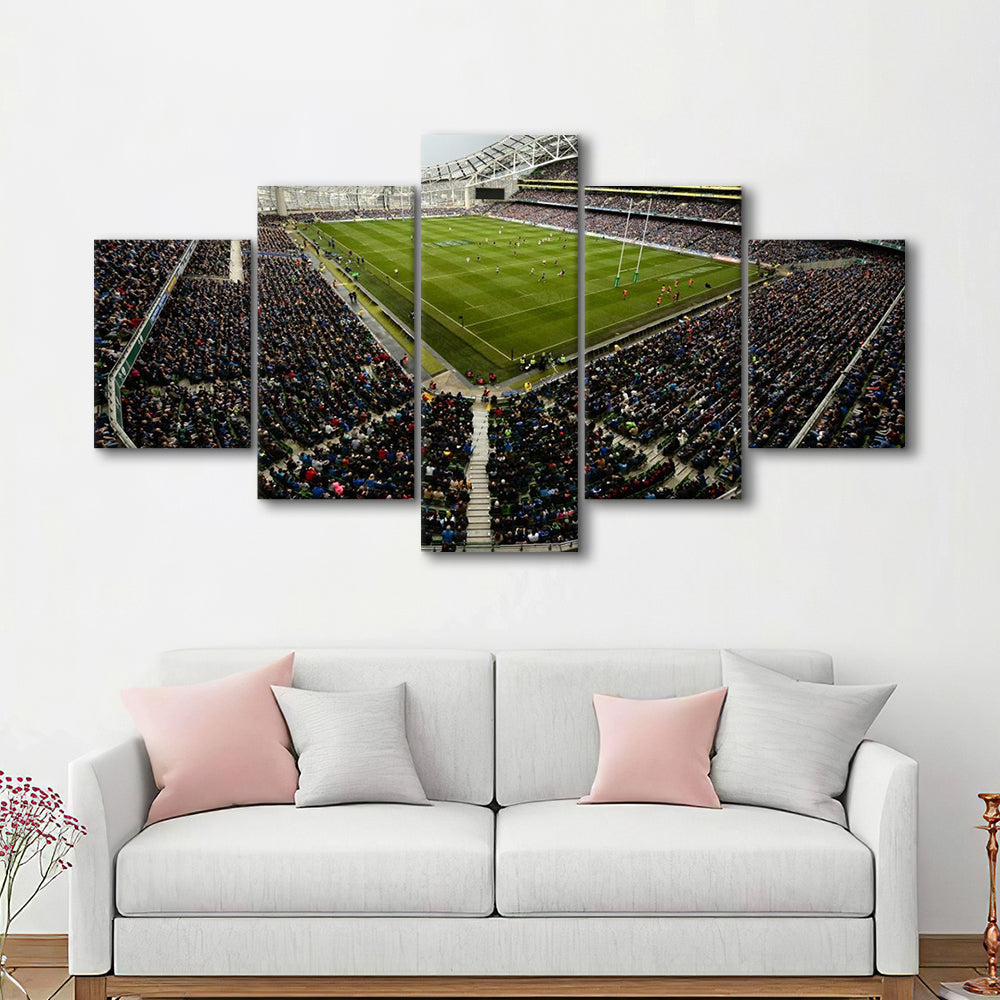 Aviva Stadium, Stadium Canvas, Sport Art, Fan Gifts, 5 Panel, Large Canvas, Canvas Print Wall Art