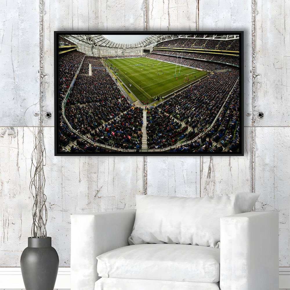 Aviva Stadium, Stadium Canvas, Sport Art, Fan Gifts, Framed Canvas Print Wall Art, Floating Frame