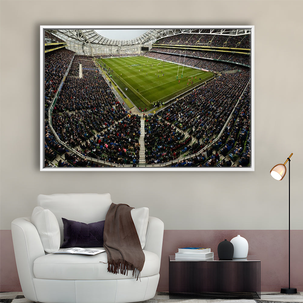 Aviva Stadium, Stadium Canvas, Sport Art, Fan Gifts, Framed Canvas Print Wall Art, Floating Frame