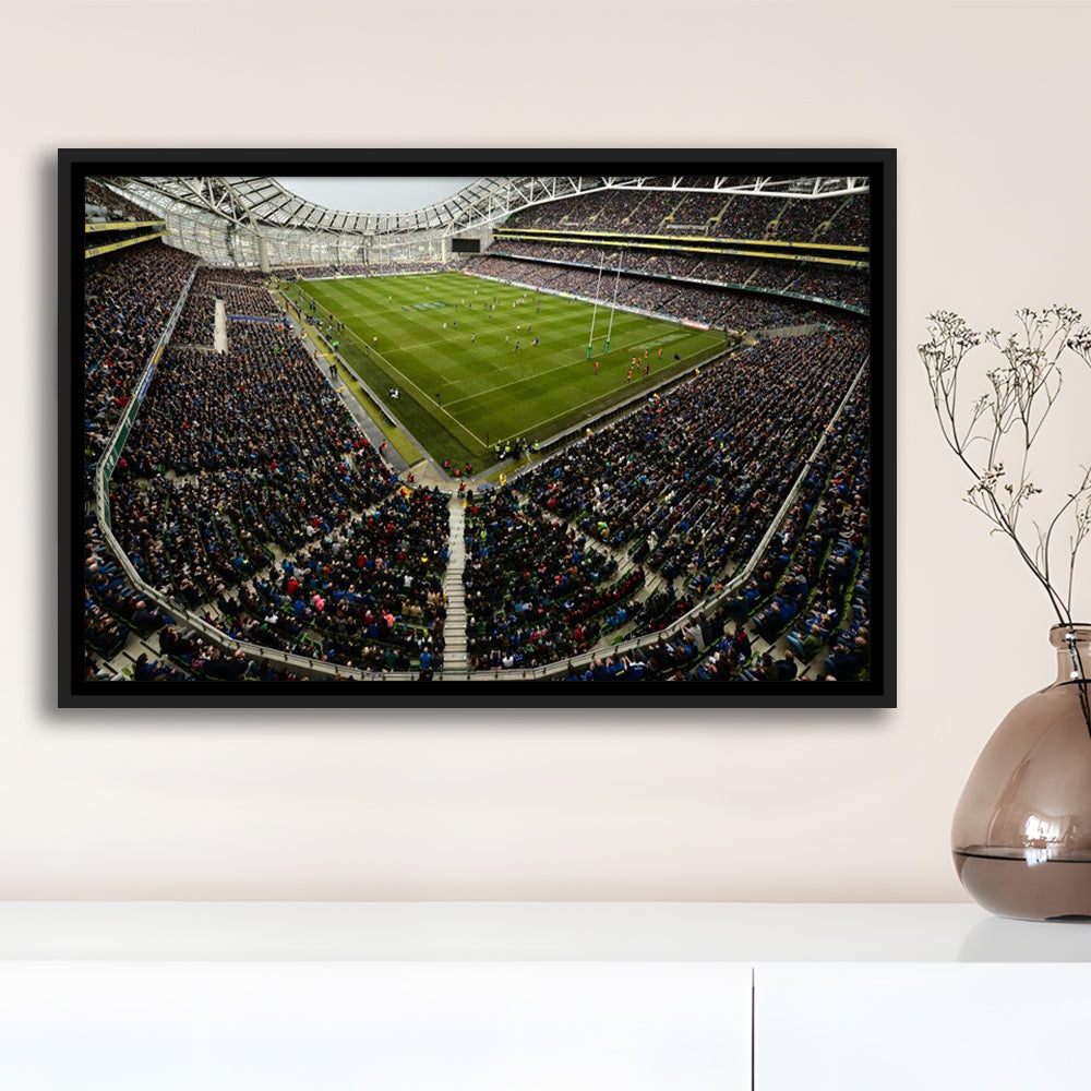 Aviva Stadium, Stadium Canvas, Sport Art, Fan Gifts, Framed Canvas Print Wall Art, Floating Frame