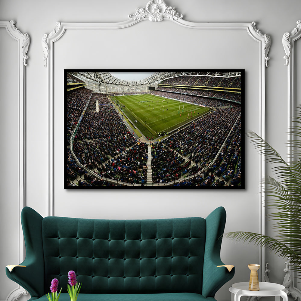 Aviva Stadium, Stadium Canvas, Sport Art, Fan Gifts, Framed Art Print Wall Decor, Picture Framed