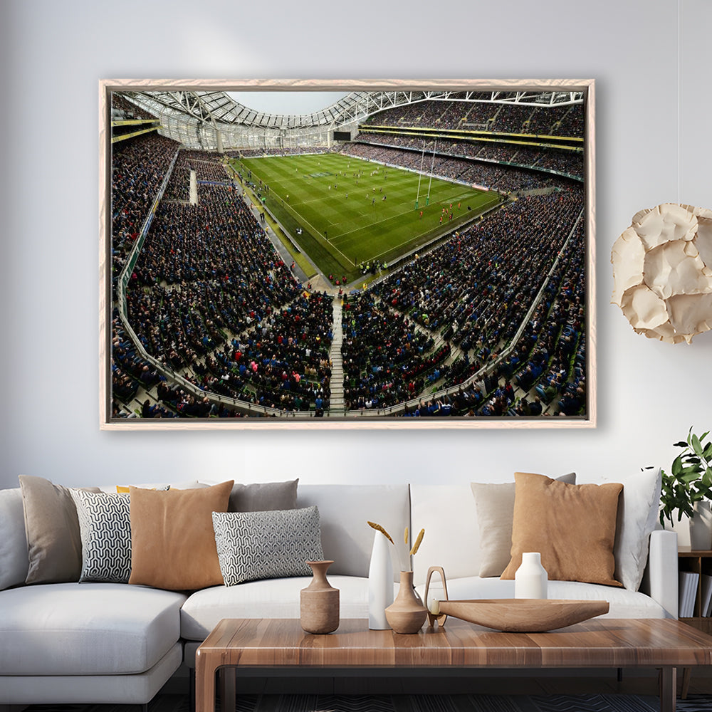Aviva Stadium, Stadium Canvas, Sport Art, Fan Gifts, Framed Canvas Print Wall Art, Floating Frame