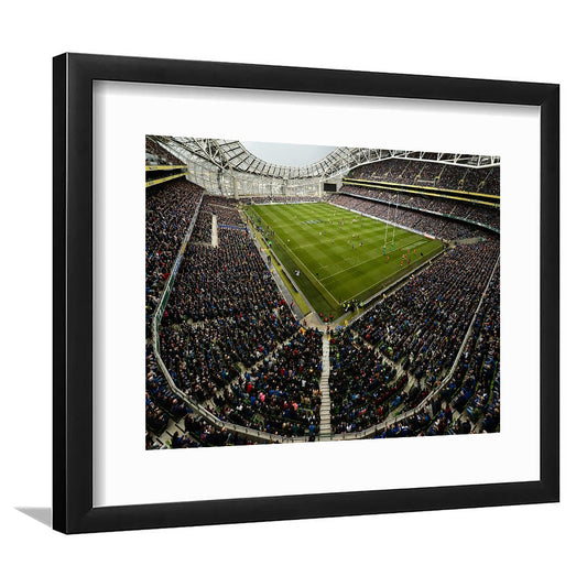 Aviva Stadium, Stadium Canvas, Sport Art, Fan Gifts, White Border Framed Art Print Wall Decor