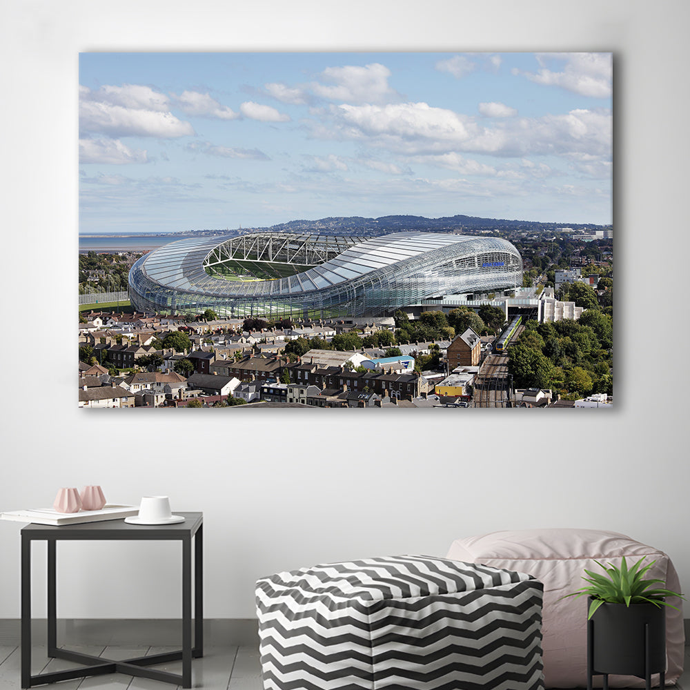 Aviva Stadium in Ireland, Stadium Canvas, Sport Art, Gift for him, Man Cave Decor, Art Print, Canvas Print Wall Art