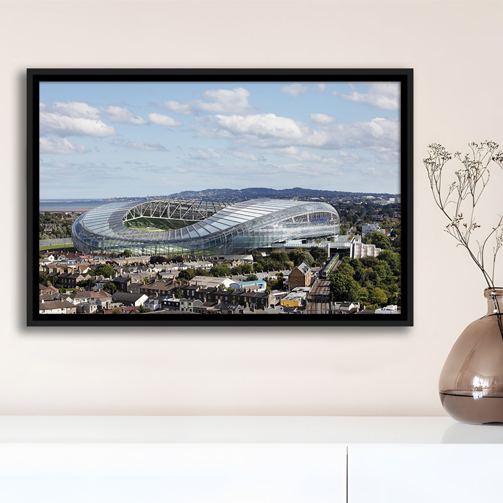 Aviva Stadium in Ireland, Stadium Canvas, Sport Art, Framed Canvas Print Wall Art, Floating Frame