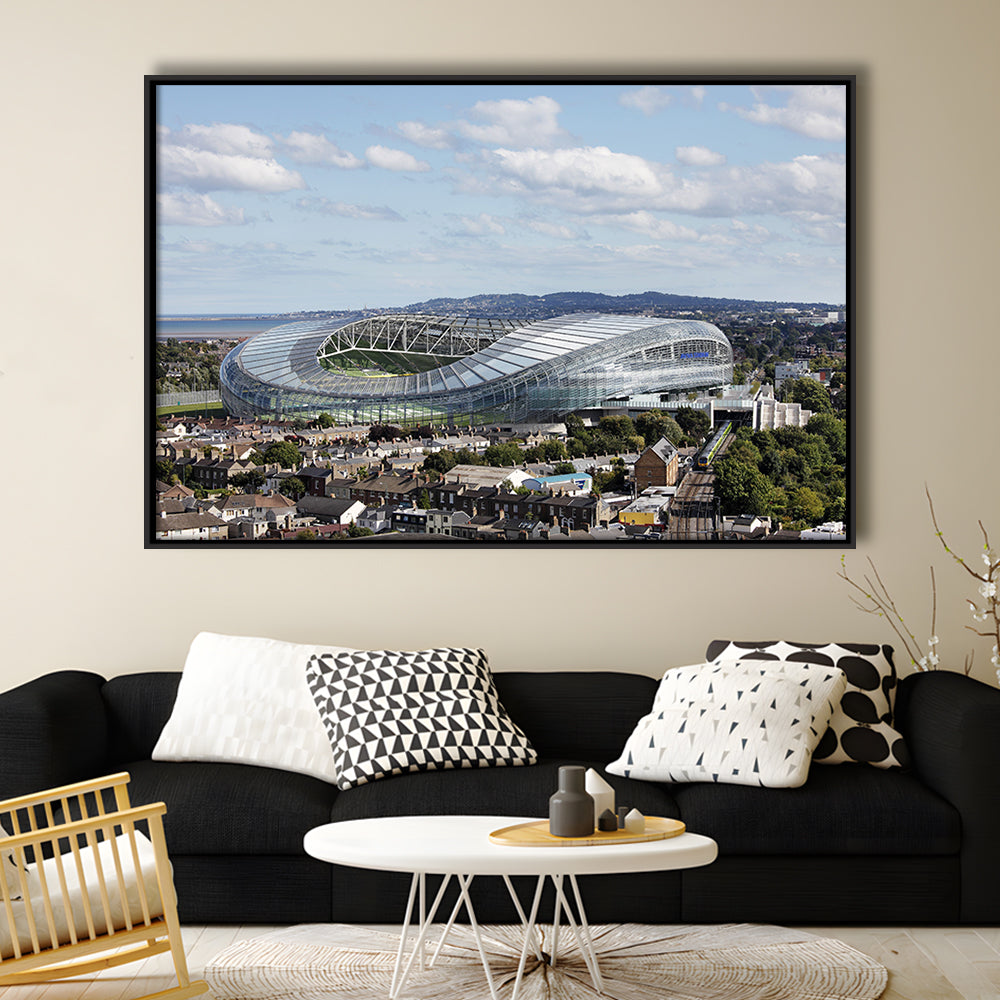 Aviva Stadium in Ireland, Stadium Canvas, Sport Art, Framed Canvas Print Wall Art, Floating Frame