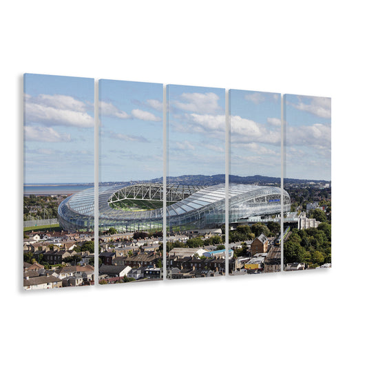 Aviva Stadium in Ireland, Stadium Canvas, Sport Art, 5 Panel B, Extra Large Canvas, Canvas Print Wall Art