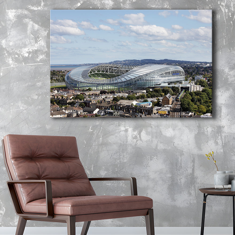 Aviva Stadium in Ireland, Stadium Canvas, Sport Art, Gift for him, Man Cave Decor, Art Print, Canvas Print Wall Art