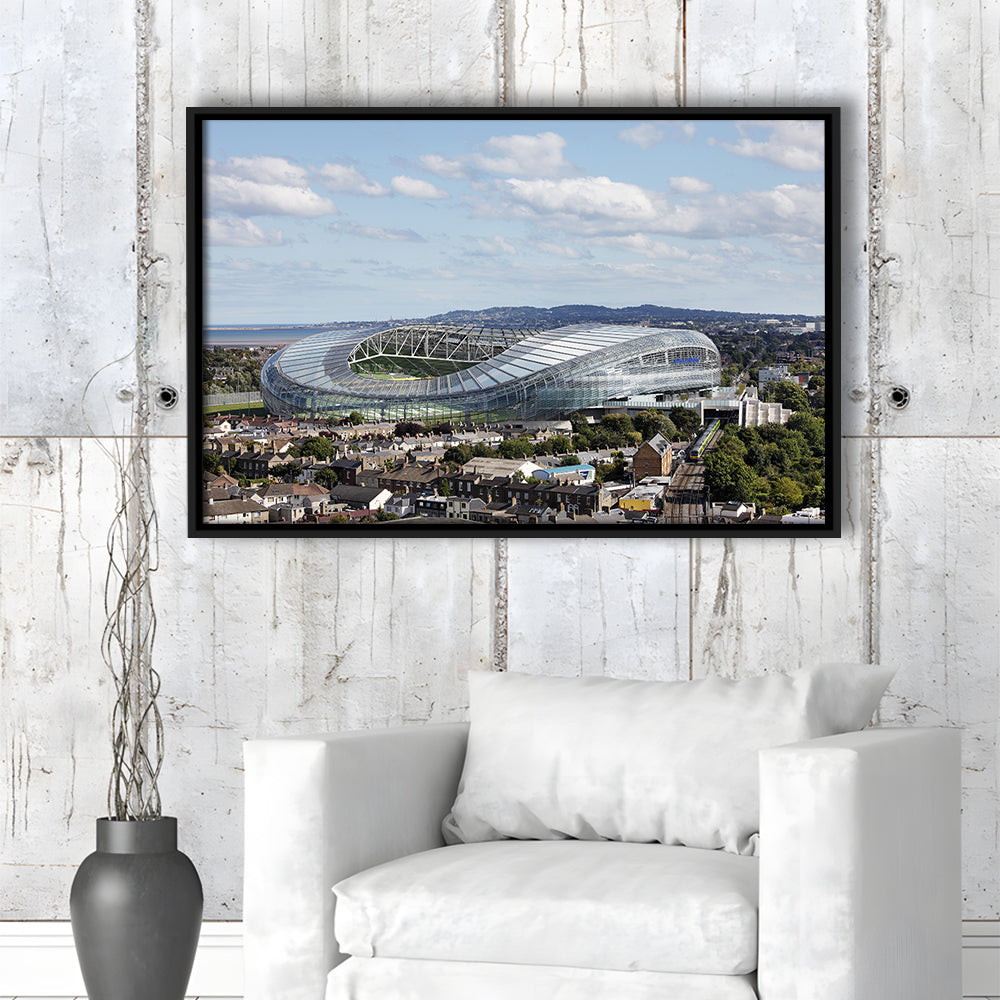 Aviva Stadium in Ireland, Stadium Canvas, Sport Art, Framed Canvas Print Wall Art, Floating Frame