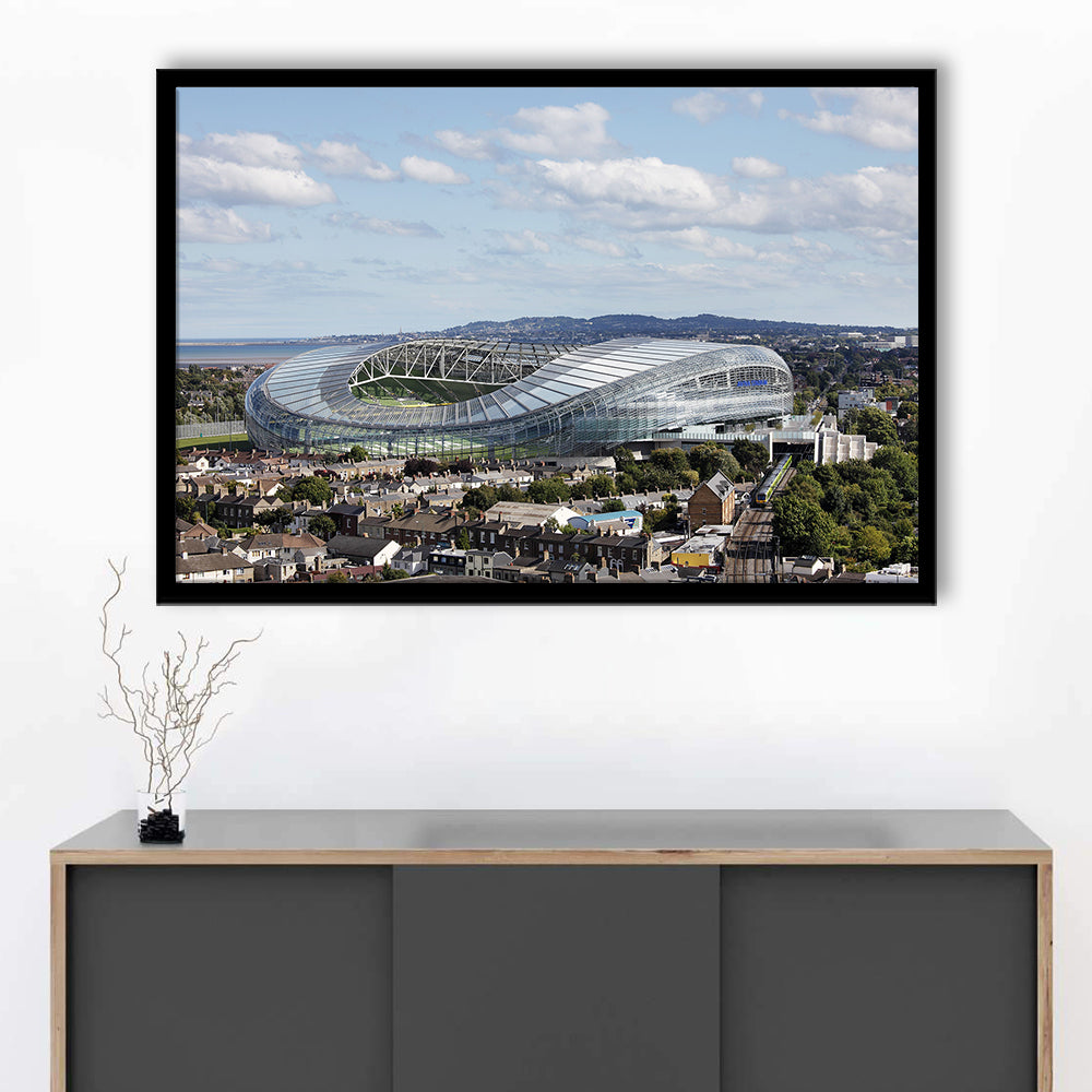 Aviva Stadium in Ireland, Stadium Canvas, Sport Art, Gift for him, Framed Art Print Wall Decor, Picture Framed
