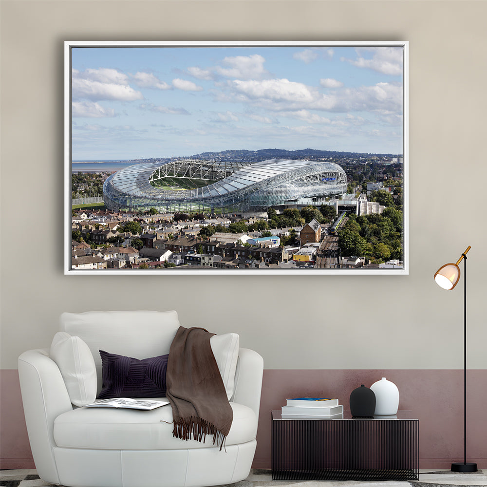 Aviva Stadium in Ireland, Stadium Canvas, Sport Art, Framed Canvas Print Wall Art, Floating Frame