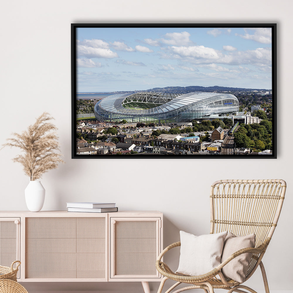 Aviva Stadium in Ireland, Stadium Canvas, Sport Art, Framed Canvas Print Wall Art, Floating Frame