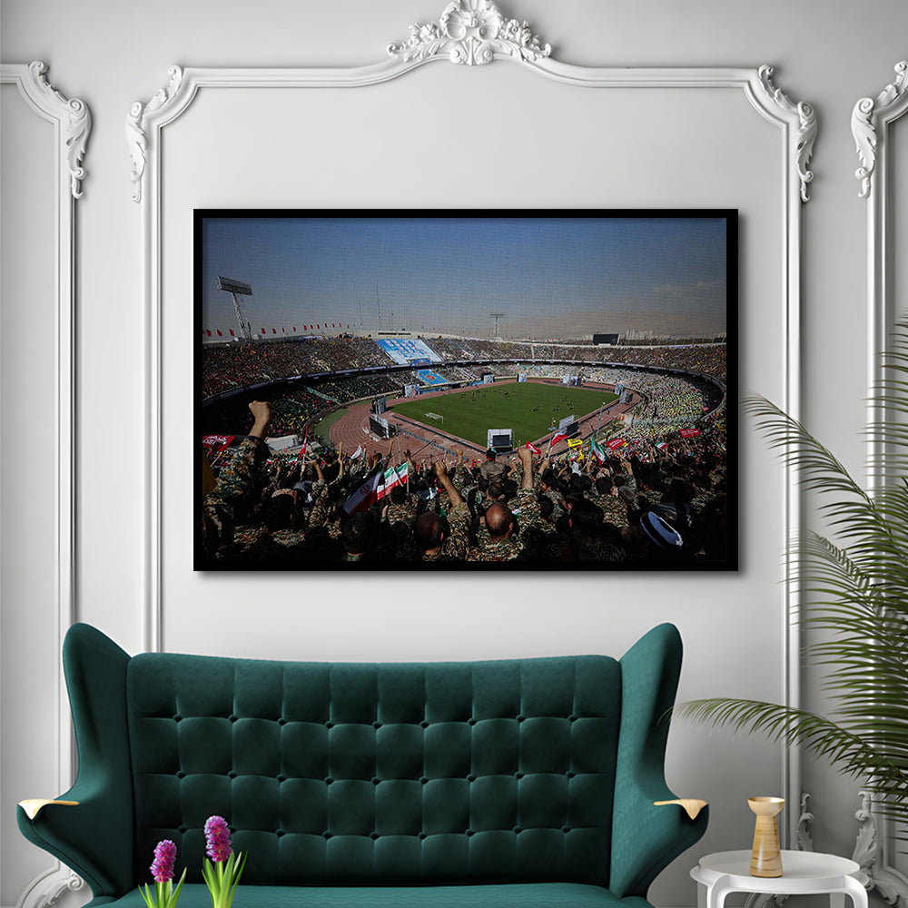 Azadi Stadium, Stadium Canvas, Sport Art, Gift for him, Framed Art Print Wall Decor, Picture Framed