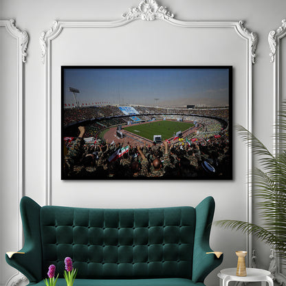 Azadi Stadium, Stadium Canvas, Sport Art, Gift for him, Framed Art Print Wall Decor, Picture Framed