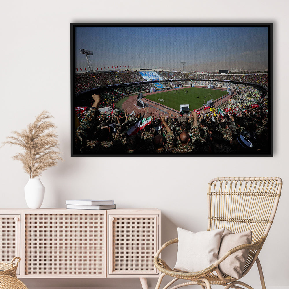 Azadi Stadium, Stadium Canvas, Sport Art, Framed Canvas Print Wall Art, Floating Frame