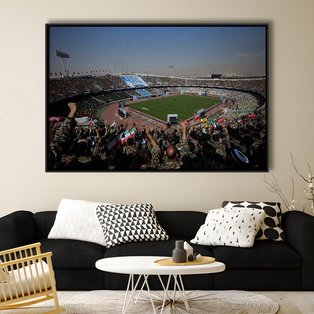 Azadi Stadium, Stadium Canvas, Sport Art, Framed Canvas Print Wall Art, Floating Frame