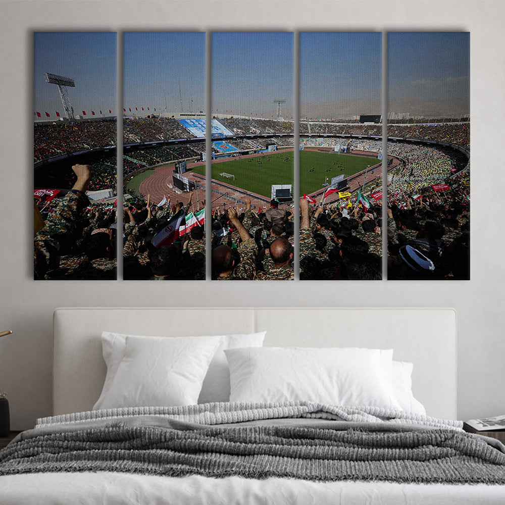 Azadi Stadium, Stadium Canvas, Sport Art, 5 Panel B, Extra Large Canvas, Canvas Print Wall Art