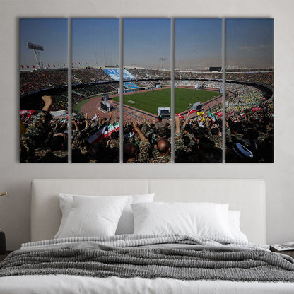 Azadi Stadium, Stadium Canvas, Sport Art, 5 Panel B, Extra Large Canvas, Canvas Print Wall Art