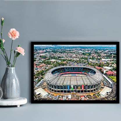 Aztec Stadium Aerial View, Stadium Canvas, Sport Art, Gift for him, Framed Art Print Wall Decor, Picture Framed
