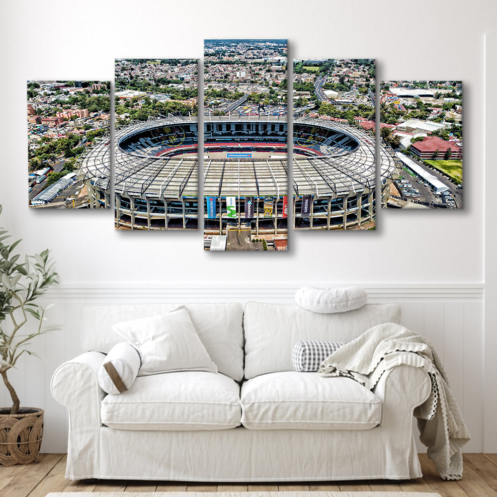Aztec Stadium Aerial View, Stadium Canvas, Sport Art, Gift for him, 5 Panel, Large Canvas, Canvas Print Wall Art