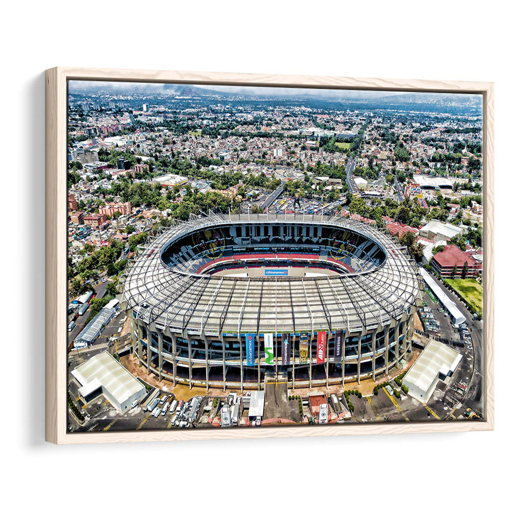 Aztec Stadium Aerial View, Stadium Canvas, Sport Art, Framed Canvas Print Wall Art, Floating Frame