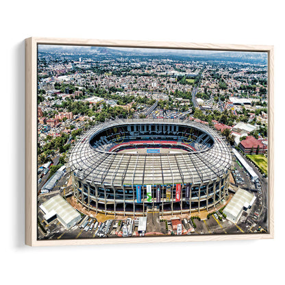 Aztec Stadium Aerial View, Stadium Canvas, Sport Art, Framed Canvas Print Wall Art, Floating Frame