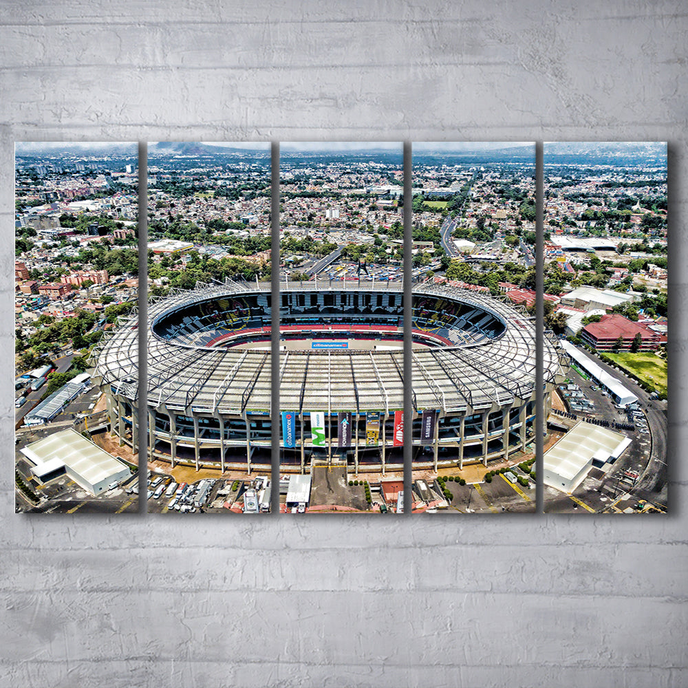 Aztec Stadium Aerial View, Stadium Canvas, Sport Art, 5 Panel B, Extra Large Canvas, Canvas Print Wall Art
