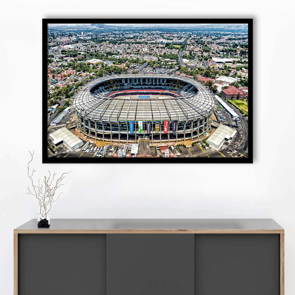 Aztec Stadium Aerial View, Stadium Canvas, Sport Art, Gift for him, Framed Art Print Wall Decor, Picture Framed