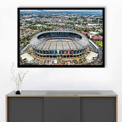 Aztec Stadium Aerial View, Stadium Canvas, Sport Art, Gift for him, Framed Art Print Wall Decor, Picture Framed