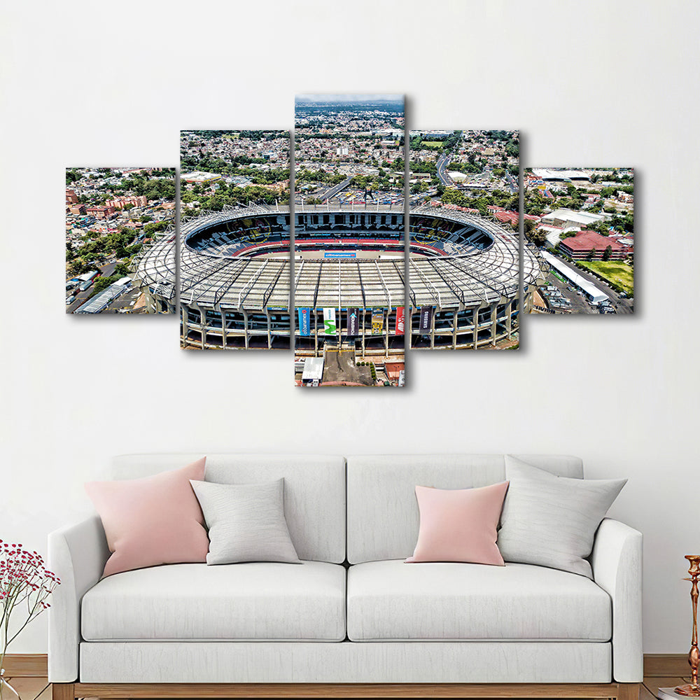 Aztec Stadium Aerial View, Stadium Canvas, Sport Art, Gift for him, 5 Panel, Large Canvas, Canvas Print Wall Art