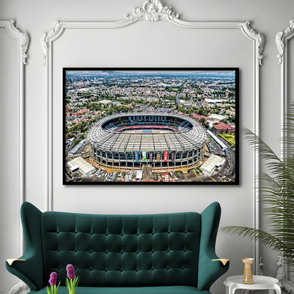 Aztec Stadium Aerial View, Stadium Canvas, Sport Art, Gift for him, Framed Art Print Wall Decor, Picture Framed