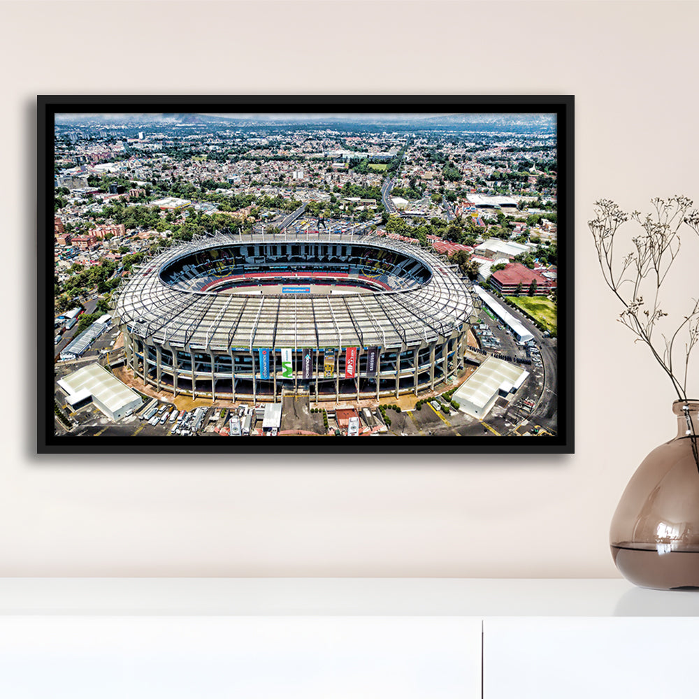 Aztec Stadium Aerial View, Stadium Canvas, Sport Art, Framed Canvas Print Wall Art, Floating Frame