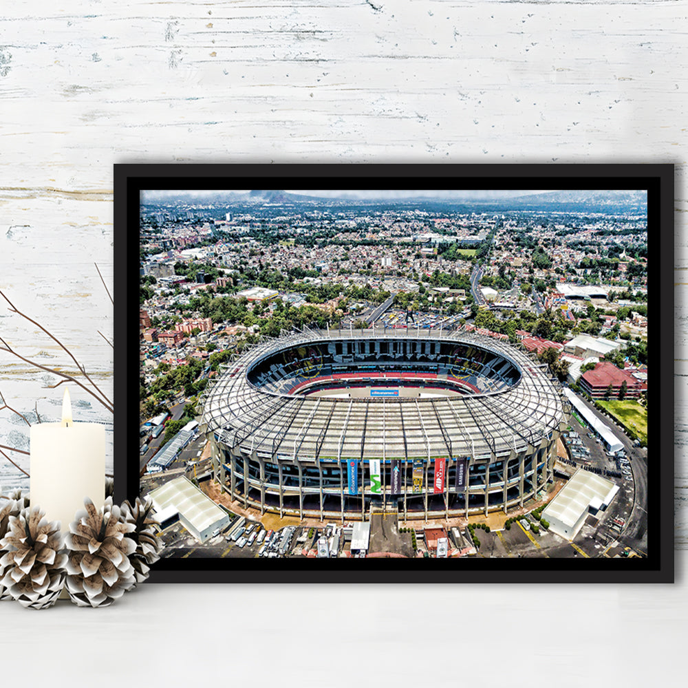 Aztec Stadium Aerial View, Stadium Canvas, Sport Art, Framed Canvas Print Wall Art, Floating Frame