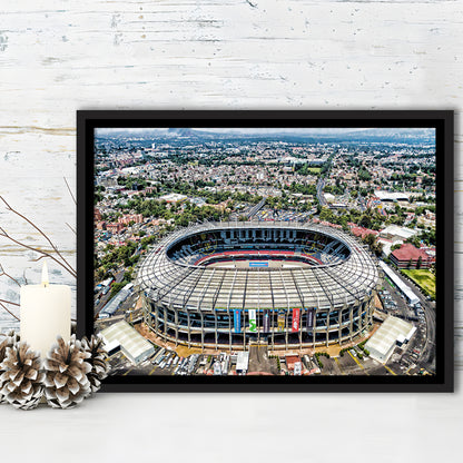 Aztec Stadium Aerial View, Stadium Canvas, Sport Art, Framed Canvas Print Wall Art, Floating Frame