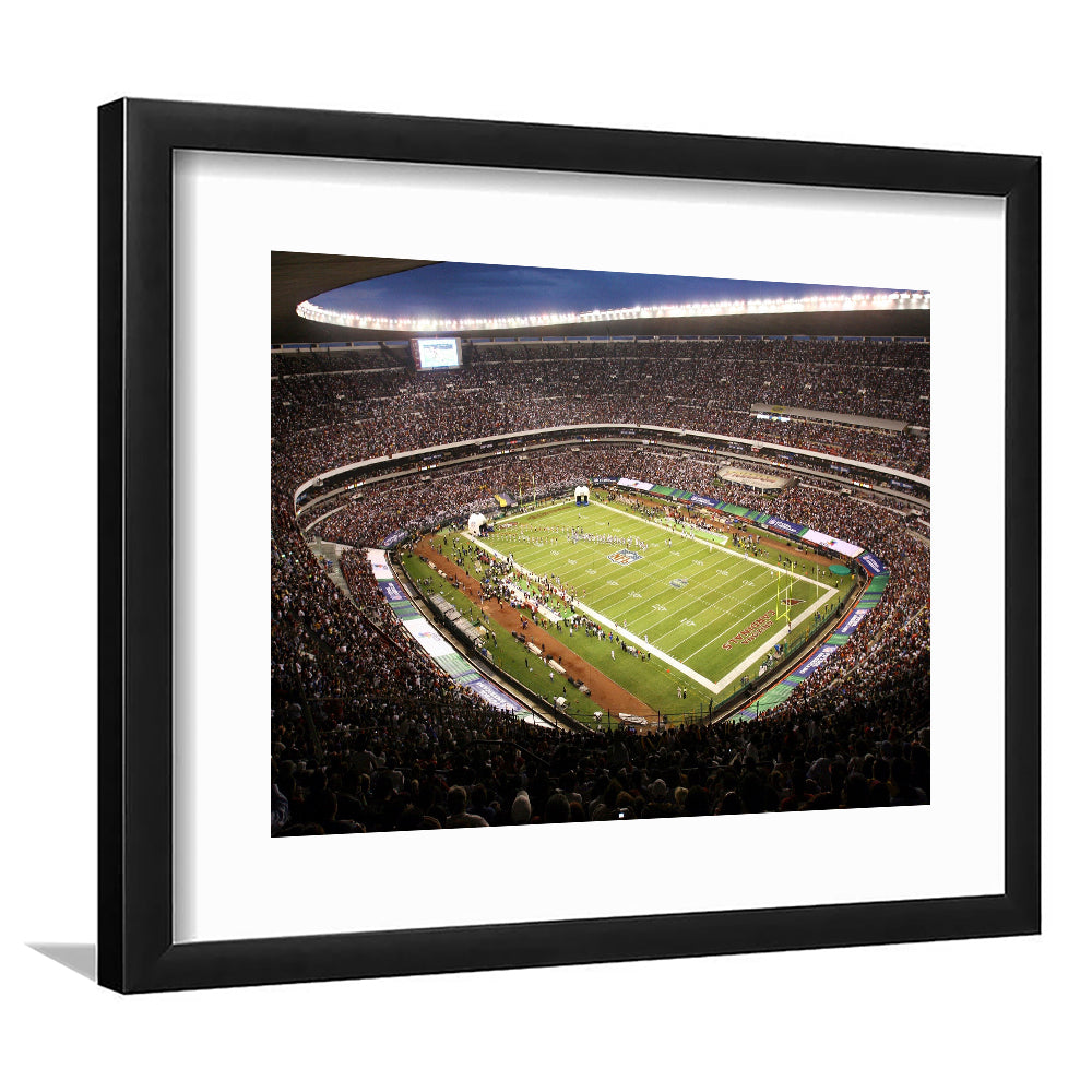Aztec Stadium, Stadium Canvas, Sport Art, Gift for him, White Border Framed Art Print Wall Decor