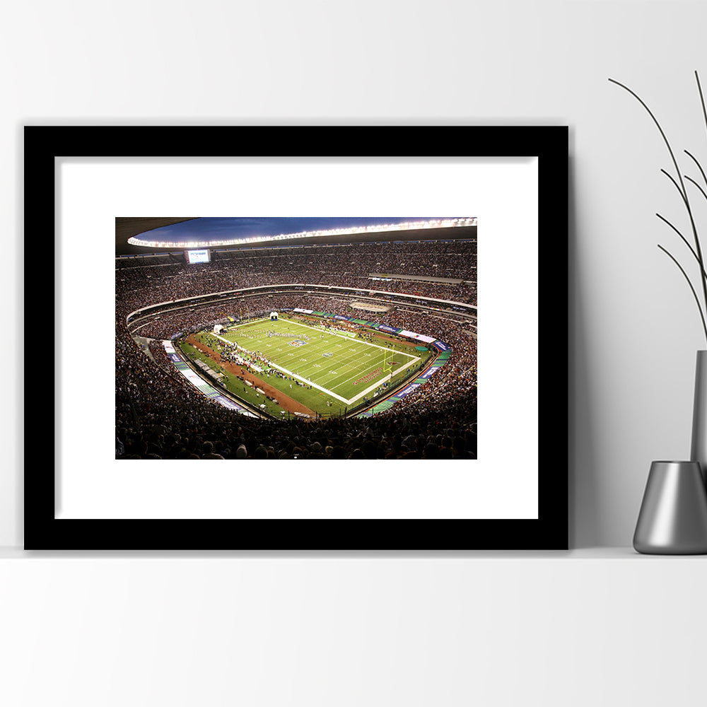 Aztec Stadium, Stadium Canvas, Sport Art, Gift for him, White Border Framed Art Print Wall Decor