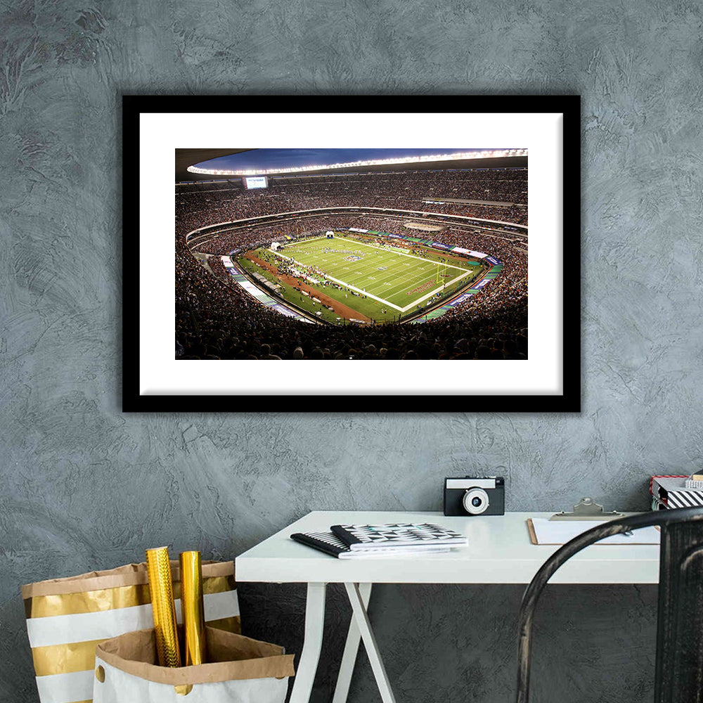 Aztec Stadium, Stadium Canvas, Sport Art, Gift for him, White Border Framed Art Print Wall Decor